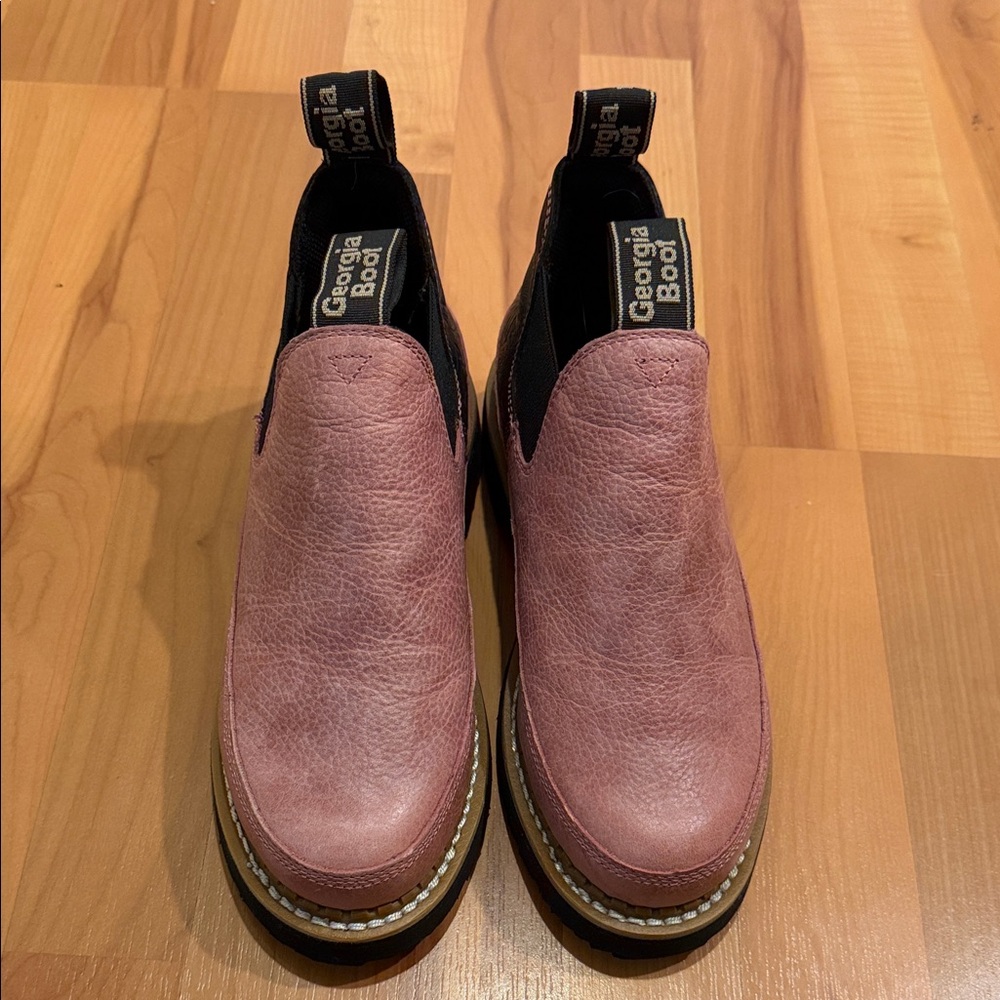 Georgia Boot Women's Pink Leather Slip-On Boots